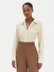 Tommy Hilfiger Koszula Ess WW0WW47169 Żółty Regular Fit. Żółte koszule damskie Tommy Hilfiger, bez wzorów, z bawełny, bez kołnierzyka, bez ramiączek. Za 349.99 zł.