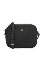 Tommy Hilfiger Torebka Poppy Th Crossover AW0AW15638 Czarny. Czarne listonoszki damskie Tommy Hilfiger, bez wzorów, z materiału, bez dodatków. Za 259.99 zł.