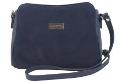 Listonoszka zamszowa BARBERINI'S granatowa 931-4. Niebieskie shopper bag Barberinis, bez wzorów, ze skóry, duże, bez dodatków. Za 249.99 zł.