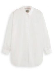 Scotch & Soda Koszula w kolorze białym rozmiar: 40. Białe koszule damskie Scotch & Soda, bez wzorów, z bawełny, bez kołnierzyka, bez ramiączek. Za 136.13 zł.