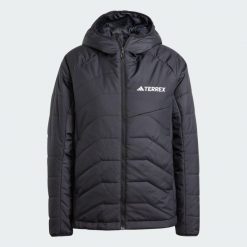 Kurtka Terrex Multi Synthetic Insulated Hooded. Czarne kurtki damskie Adidas, s, bez wzorów, z materiału, bez kaptura. Za 390.00 zł.