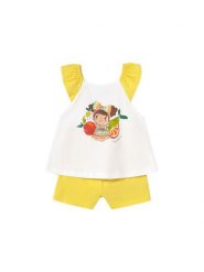 Mayoral Komplet top i spodenki 1234 Żółty Regular Fit. Żółte spodnie niemowlęce Mayoral, bez wzorów, z bawełny. Za 69.99 zł.
