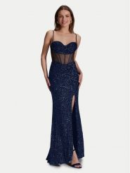 Hey Kyla Sukienka wieczorowa 5AI064HK Granatowy Regular Fit. Niebieskie sukienki damskie Hey Kyla, bez wzorów, z syntetyku, wizytowe, bez ramiączek. Za 969.99 zł.