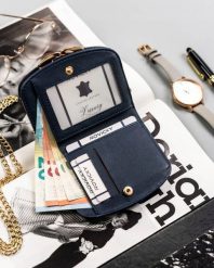 Portfel-portmonetka damska Milano Design SF-1830-JM granatowy. Niebieskie portfele damskie MILANO DESIGN, bez wzorów, ze skóry ekologicznej. Za 40.00 zł.