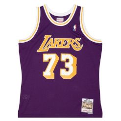 Koszulka Nba Los Angeles Lakers Dennis Rodman. Fioletowe koszulki damskie Mitchell & Ness, bez wzorów, bez kołnierzyka, bez ramiączek. Za 517.00 zł.