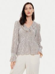 Karen by Simonsen Bluzka Nova 10104867 Srebrny Regular Fit. Szare bluzki damskie Karen by Simonsen, bez wzorów, z syntetyku, bez kołnierzyka, bez ramiączek. Za 629.99 zł.