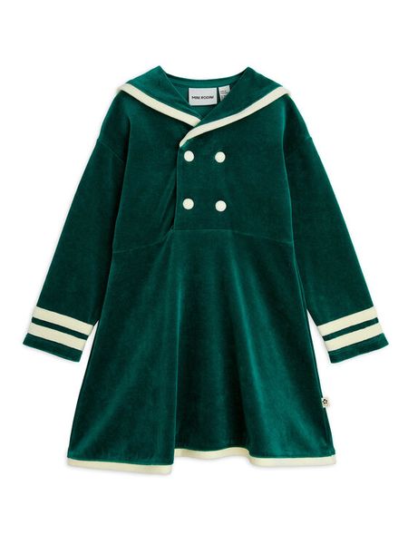 MINI RODINI Sukienka codzienna Sailor 2515010975 Zielony Regular Fit. Zielone sukienki dziewczęce Mini Rodini, bez wzorów, z bawełny, bez ramiączek, mini, proste. Za 239.99 zł.