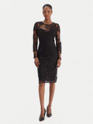 Rinascimento Sukienka koktajlowa CFC0126401003 Czarny Slim Fit. Czarne sukienki damskie Rinascimento, bez wzorów, z syntetyku, wizytowe, bez ramiączek. Za 769.99 zł.