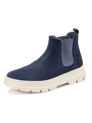 Natural world Skórzane sztyblety w kolorze granatowym rozmiar: 37. Niebieskie botki damskie Natural World, z wełny. Za 187.52 zł.