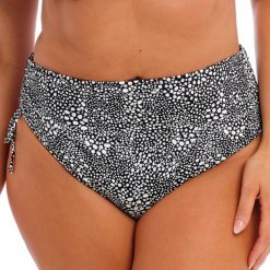 Figi do kostiumów kąpielowych dla kobiet Elomi Pebble. Czarne figi ELOMI, bez wzorów, z lycry. Za 209.50 zł.