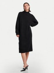 YAS Sukienka dzianinowa Balis 26030704 Czarny Loose Fit. Czarne sukienki damskie YAS, bez wzorów, z dzianiny, bez ramiączek. Za 189.99 zł.