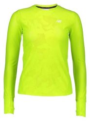 New Balance Koszulka "Q Speed" w kolorze żółtym do biegania rozmiar: M. Żółte koszulki damskie New Balance, m, bez wzorów, z materiału, bez kołnierzyka, bez ramiączek. Za 175.67 zł.