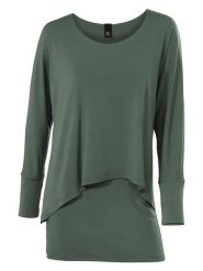 Heine Koszulka w kolorze zielonym rozmiar: 44. Zielone bluzki damskie Heine, bez wzorów, bez kołnierzyka, bez ramiączek. Za 126.99 zł.