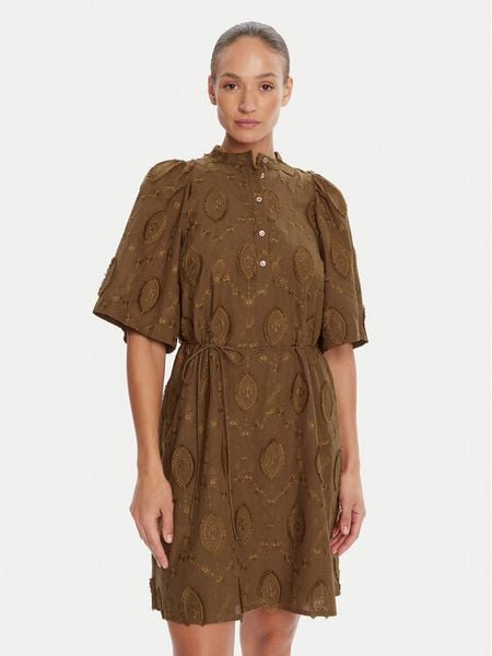 Bruuns Bazaar Sukienka koszulowa Canterbury Imilia BBW4504 Brązowy Straight Fit. Brązowe sukienki damskie Bruuns Bazaar, bez wzorów, z bawełny, bez ramiączek. Za 509.99 zł.