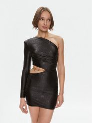 Elisabetta Franchi Sukienka koktajlowa AB-436-37E2-V450 Czarny Slim Fit. Czarne sukienki damskie Elisabetta Franchi, bez wzorów, z syntetyku, wizytowe, bez ramiączek. Za 2,239.00 zł.