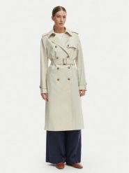 Tommy Hilfiger Trencz WW0WW48873 Beżowy Slim Fit. Brązowe płaszcze damskie Tommy Hilfiger, xs, bez wzorów, z bawełny, bez kaptura. Za 1,499.00 zł.