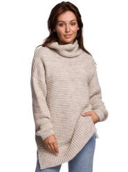 Be Wear Golf w kolorze beżowym rozmiar: onesize. Brązowe golfy damskie Be Wear, bez wzorów, z wełny, bez ramiączek. Za 207.95 zł.