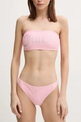 JUICY COUTURE Różowy strój kąpielowy Bandeau Bikini Set. Czerwone bikini Juicy Couture, bez wzorów, z elastanu. W wyprzedaży za 179.99 zł.