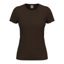 Damska Klasyczna Koszulka O Dopasowanym Kroju. Brązowe koszulki damskie Stedman, bez wzorów, bez kołnierzyka, bez ramiączek. Za 39.99 zł.