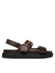 Clarks Sandały Aristella Bay 26185806 Brązowy. Brązowe sandały damskie Clarks, bez wzorów, ze skóry, bez obcasa, na płaskiej podeszwie, bez zapięcia. Za 469.99 zł.