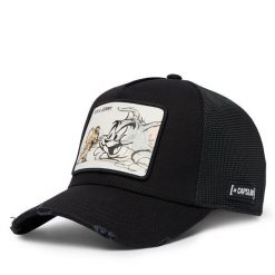 Czapka z daszkiem Capslab. Czarne czapki z daszkiem damskie CapsLab, bez wzorów. Za 169.99 zł.