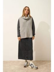 Just Cashmere Kaszmirowy golf w kolorze szaro-antracytowym rozmiar: S/M. Czarne golfy damskie Just Cashmere, m, bez wzorów, z kaszmiru, bez ramiączek. Za 478.99 zł.