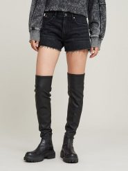 G-Star Szorty dżinsowe w kolorze czarnym rozmiar: W31. Czarne szorty damskie G-Star, z aplikacjami, z bawełny, z podwyższonym stanem. Za 182.72 zł.