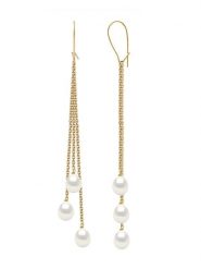 Pearl Addict Złote kolczyki z perłami rozmiar: onesize. Białe kolczyki damskie Pearl Addict, z perłą, złote. Za 674.99 zł.