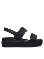 Crocs Sandały Brooklyn Woven Upper LW 209977 Czarny. Czarne sandały damskie Crocs, bez wzorów, z tworzywa sztucznego, bez obcasa, na płaskiej podeszwie, bez zapięcia. Za 159.00 zł.