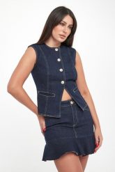 Kamizelka damska jeansowa LIU JO. Kamizelki damskie Liu Jo, bez wzorów, z jeansu, bez kaptura. Za 689.00 zł.