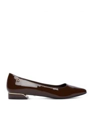 MEXX Baleriny EO-CD25-373-1 Brązowy ciemny. Brązowe balerinki damskie Mexx, bez wzorów, z lakierowanej skóry. Za 279.99 zł.