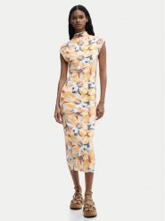 Desigual Sukienka letnia Martha 26SWVK48 Żółty Slim Fit. Żółte sukienki damskie Desigual, bez wzorów, z syntetyku, bez ramiączek. Za 489.99 zł.