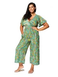 Aller Simplement Kombinezon w kolorze zielonym rozmiar: 50/52. Zielone kombinezony damskie Aller Simplement, bez wzorów, bez kołnierzyka, bez ramiączek. Za 56.99 zł.