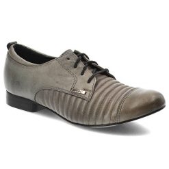 Szare Półbuty Libero Damskie Eleganckie Obuwie. Szare półbuty damskie Libero, na wiosnę, bez wzorów, ze skóry, bez obcasa, bez zapięcia. Za 149.00 zł.