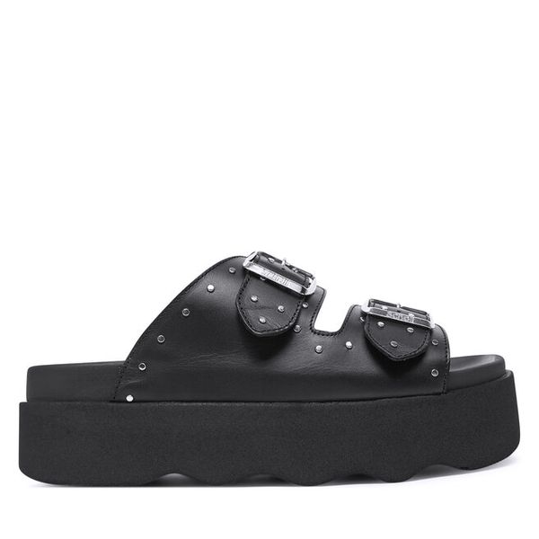 Klapki Scholl. Czarne klapki damskie Scholl, bez wzorów, bez obcasa, bez zapięcia. Za 509.99 zł.