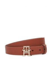 Tommy Hilfiger Pasek Damski Th Modern AW0AW17496 Brązowy. Brązowe paski damskie Tommy Hilfiger, bez wzorów, ze skóry. Za 179.99 zł.