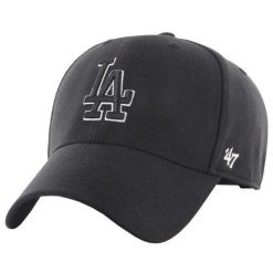Czapka Z Daszkiem MLB Los Angeles Dodgers. Czarne czapki z daszkiem damskie 47 Brand, bez wzorów, z materiału. Za 160.99 zł.