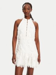 Bardot Sukienka koktajlowa Remy 59845DB Biały Slim Fit. Białe sukienki damskie Bardot, bez wzorów, z syntetyku, wizytowe, bez ramiączek. Za 399.99 zł.