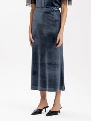 BGN Aksamitna spódnica w kolorze niebieskim rozmiar: 34. Niebieskie spódnice damskie BGN, bez wzorów, midi. Za 56.99 zł.