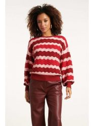 Smashed Lemon Sweter w kolorze jasnoróżowo-czerwonym rozmiar: XXL. Czerwone swetry klasyczne damskie Smashed Lemon, xxl, bez kołnierzyka. Za 126.99 zł.