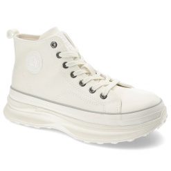 Białe Sneakersy Big Star Obuwie Na Platformie. Białe obuwie sportowe damskie Big Star, na wiosnę, z gumy, bez zapięcia, trekkingowe. Za 159.00 zł.