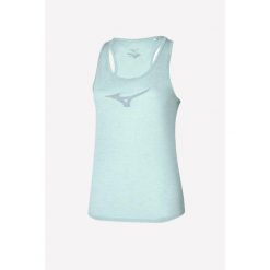 Koszulka do biegania damska Mizuno Core RB Tank. Niebieskie bluzki damskie Mizuno, bez wzorów, sportowe, bez kołnierzyka, bez ramiączek. Za 78.99 zł.