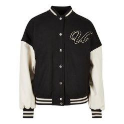 Damska kurtka oversize Urban Classics Big U College. Białe kurtki damskie Urban Classics, na jesień, m, z aplikacjami, z materiału, bez kaptura. Za 510.00 zł.
