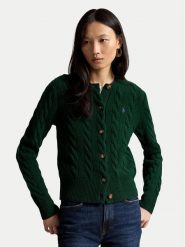 Polo Ralph Lauren Kardigan 211972104503 Zielony ciemny Slim Fit. Zielone kardigany damskie Polo Ralph Lauren, m, bez wzorów, z wełny. Za 1,199.00 zł.
