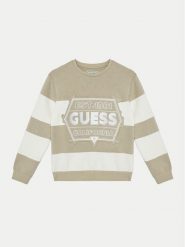 Guess Sweter L5RQ09 KCCH0 Beżowy Regular Fit. Brązowe swetry chłopięce Guess, z bawełny, bez kołnierzyka. Za 99.99 zł.