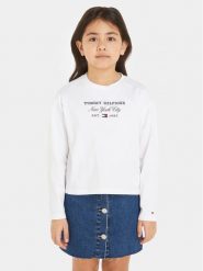 Tommy Hilfiger Bluzka KG0KG07643 M Biały Regular Fit. Białe bluzki i koszule dziewczęce Tommy Hilfiger, bez wzorów, z bawełny, bez kołnierzyka, bez ramiączek. Za 169.99 zł.