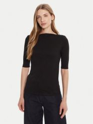 Calvin Klein Bluzka LV044C217G Czarny Slim Fit. Czarne bluzki damskie Calvin Klein, l, bez wzorów, z bawełny, bez kołnierzyka, bez ramiączek. Za 159.99 zł.