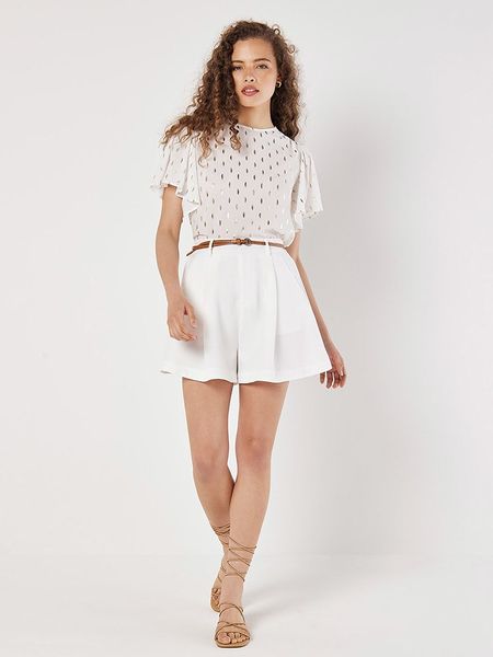 Apricot Bluzka w kolorze złoto-białym rozmiar: L. Białe bluzki damskie Apricot, l, bez wzorów, bez kołnierzyka, bez ramiączek. Za 70.41 zł.