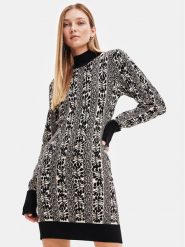 Desigual Sukienka dzianinowa 23WWVF01 Czarny Slim Fit. Czarne sukienki damskie Desigual, bez wzorów, z dzianiny, bez ramiączek. Za 419.99 zł.