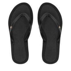 Japonki Tory Burch. Czarne klapki damskie Tory Burch, bez wzorów, bez obcasa, bez zapięcia. Za 484.99 zł.